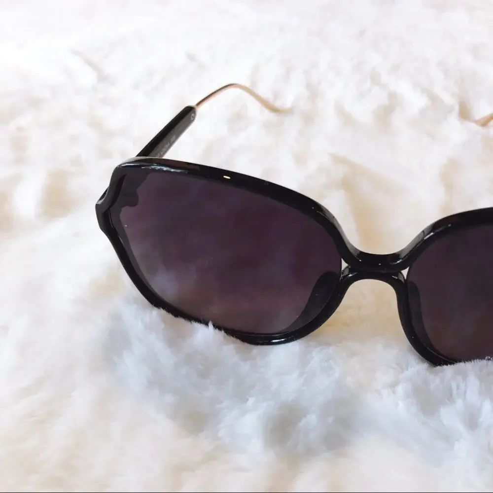 Charlotte Black Oversized Metal Round Sunglasses